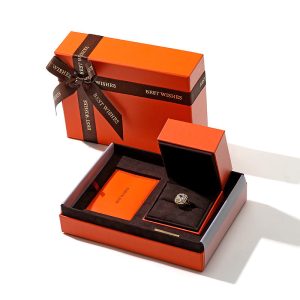 Paper & Velvet Jewelry Display, Orange &Customize, Custom Logo