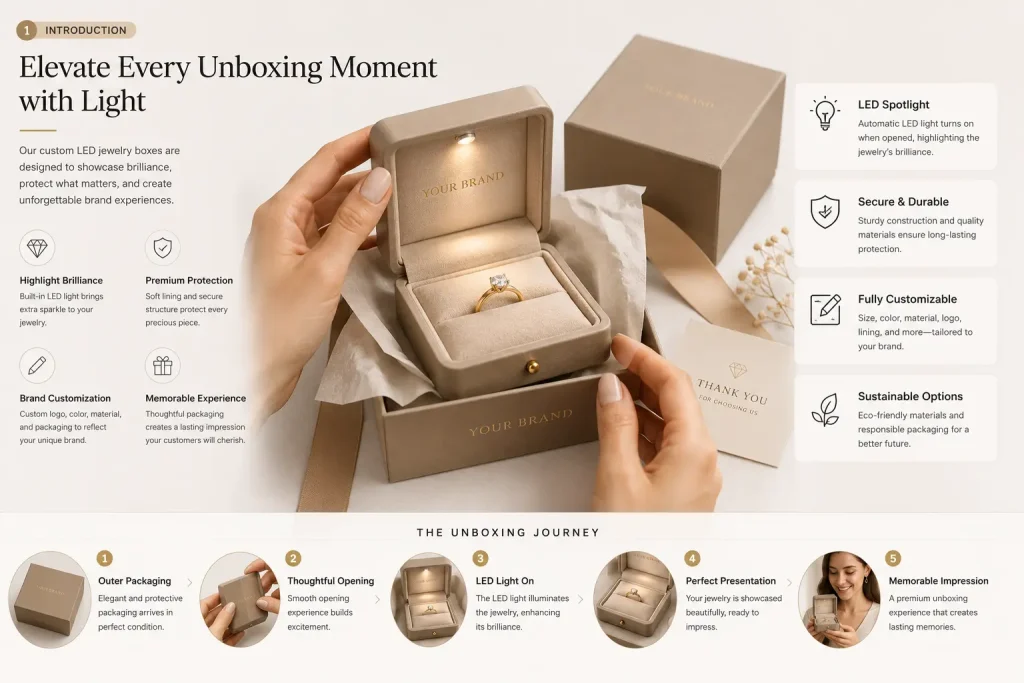 Custom LED jewelry box OEM: premium unboxing experience for jewelry brands