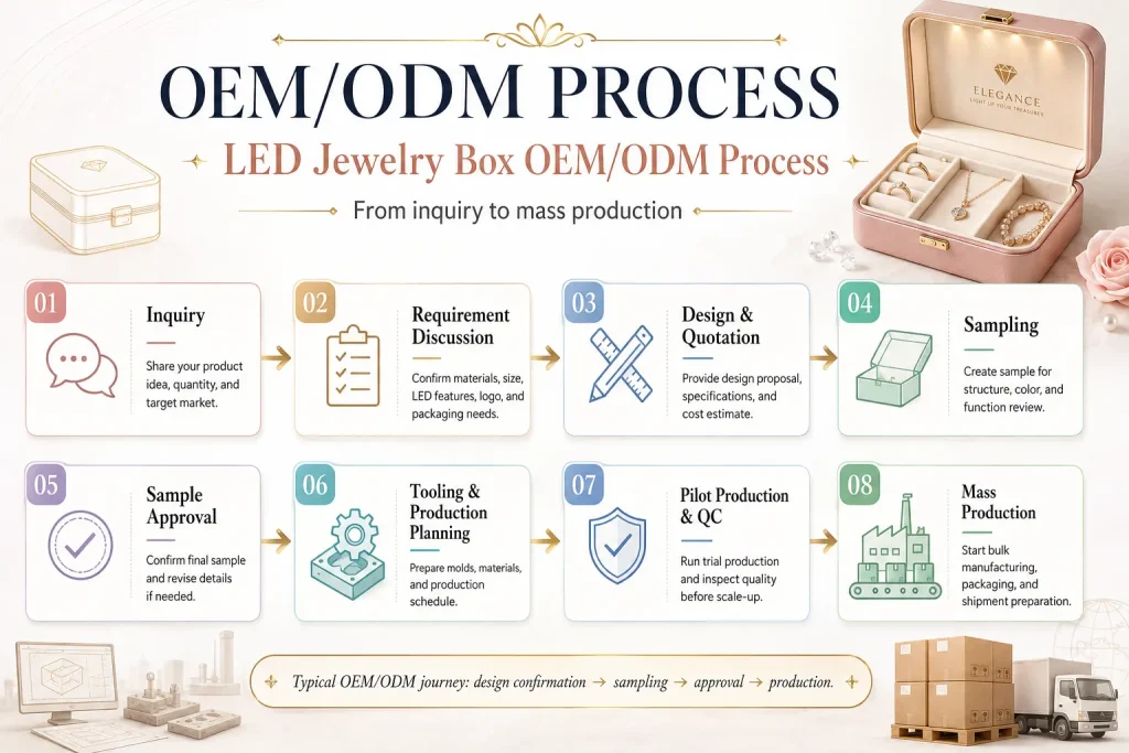 LED jewelry box OEM/ODM process: from inquiry to mass production timeline
