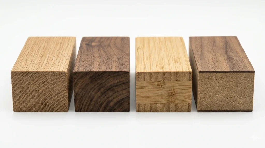 watch box materials guide side by side cross section samples of oak walnut bamboo a a9f618 00