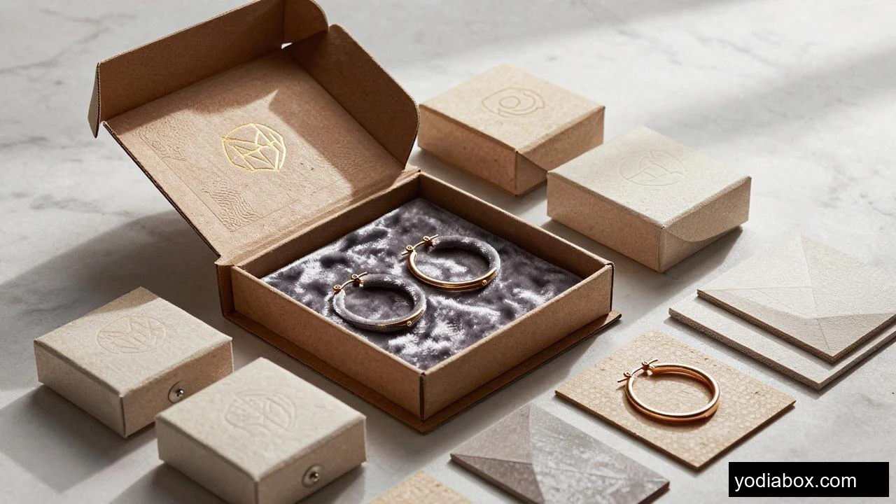 Box Hoop Earrings Materials Velvet Rigid Paper