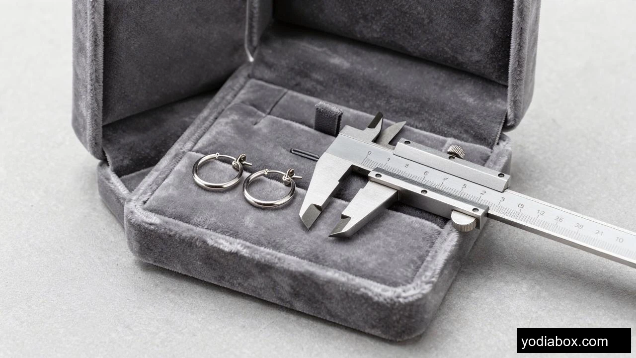 Box Hoop Earrings Sizing Insert Measurement