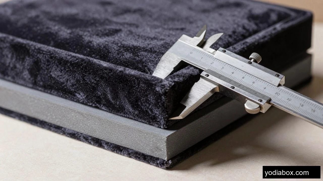 Large Velvet Jewelry Box Material Board Thickness Detail